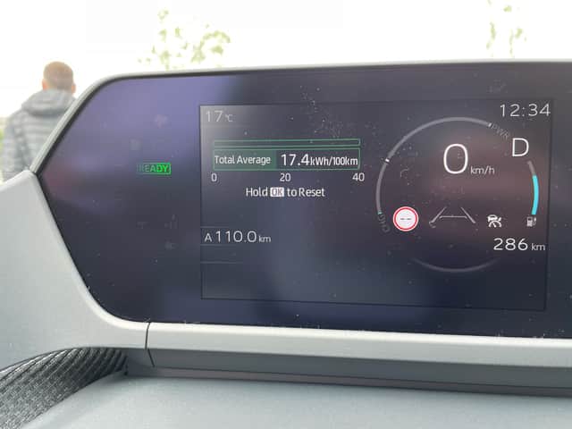The trip computer of my test car after our circuit of Copenhagen