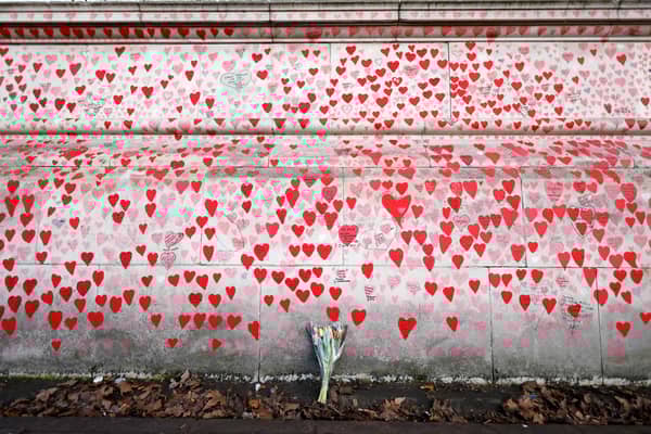 The Covid Memorial Wall in London.