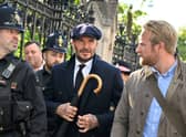 David Beckham queued around 12 hours to walk past Queen Elizabeth II’s coffin. Credit: Getty Images.