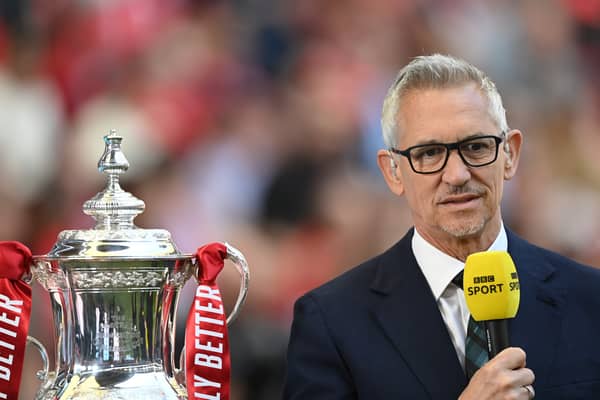 Gary Lineker at the FA Cup semi-final in April 2022