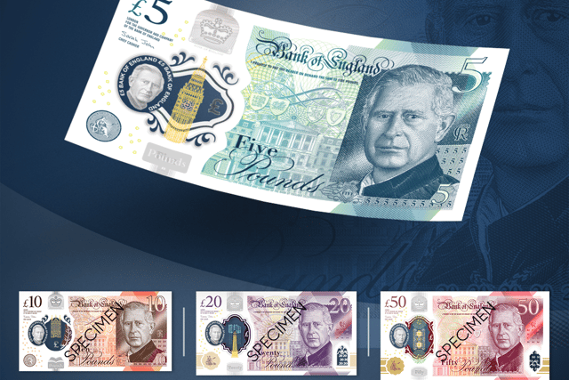 he new bank notes bearing the image of King Charles III are set to go into circulation in mid-2024. Pic: Bank of England.