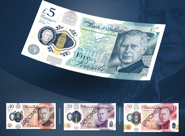 <p>he new bank notes bearing the image of King Charles III are set to go into circulation in mid-2024. Pic: Bank of England.</p>