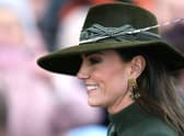 Catherine, Princess of Wales, attends the Christmas Day service at St Mary Magdalene Church in Sandringham on December 25. 