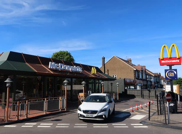 <p> Customers depart the North Cheam McDonald’s Drive-Thru.</p>