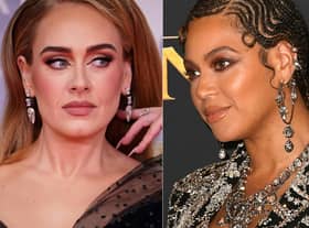 Beyonce (right) leads this year’s pack of Grammy nominees with nine chances at gold, ahead of rapper Kendrick Lamar coming in at eight, and balladeers Adele (left) and Brandi Carlile scoring seven each. 
