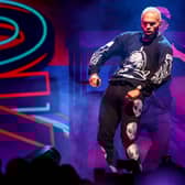 Chris Brown performs at Staples Center on October 11, 2019 in Los Angeles, California. (Photo by Rich Fury/Getty Images)