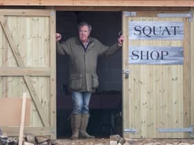 Jeremy Clarkson outside his Diddly Squat farm shop