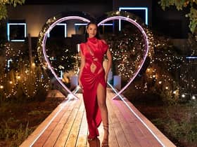 Maya Jama is looking red hot for a fiery Love Island episode (Pic:ITV)