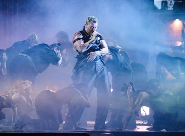 LONDON, ENGLAND - FEBRUARY 11: EDITORIAL USE ONLY: Sam Smith performs on stage during The BRIT Awards 2023 at The O2 Arena on February 11, 2023 in London, England. (Photo by Gareth Cattermole/Gareth Cattermole/Getty Images)