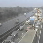 Traffic stretches over four miles on the M4 after the incident