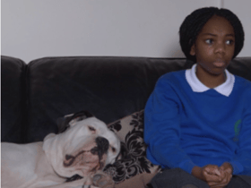 Bronson with Bailey Baker (played by  Kara-Leah Fernandes) (Photo: BBC) 