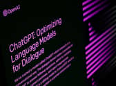 The welcome screen for the OpenAI “ChatGPT” app is displayed on a laptop screen on February 03, 2023 in London, England. 
