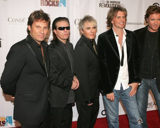 (L to R) Roger Taylor, Andy Taylor, Nick Rhodes, John Taylor and Simon Le Bon of Duran Duran in 2005