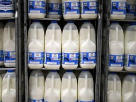 Aldi, Lidl and Asda have joined their rivals Sainsbury’s and Tesco in cutting the price of milk by at least 5p.  Photo by Daniel LEAL / AFP) (Photo by DANIEL LEAL/AFP via Getty Images)