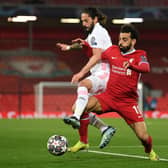 Isco of Real Madrid with Mohamed Salah of Liverpool during the UEFA Champions League Quarter Final in 2021 - Liverpool play Real Madrid in this year's final. (photo: Getty Images)