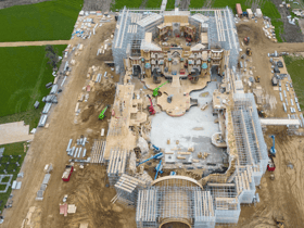 Peak behind the curtain at the incredible new Land of Oz set being built for the movie adaptation of hit musical Wicked - starring Ariana Grande