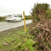 Scene of fatal car crash on the B4035 Campden Road near Chipping Campden in The Cotswolds. 