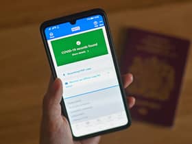 A Covid-19 vaccine record on the National Health Service (NHS) app.