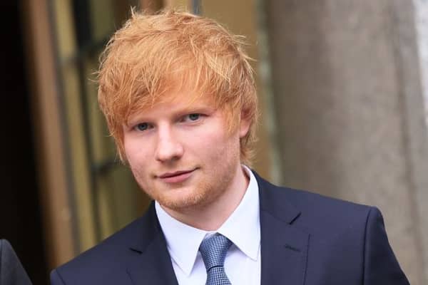 Musician Ed Sheeran leaves after the first day of his copyright-infringement trial at Manhattan Federal Court o