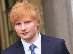 Musician Ed Sheeran leaves after the first day of his copyright-infringement trial at Manhattan Federal Court o