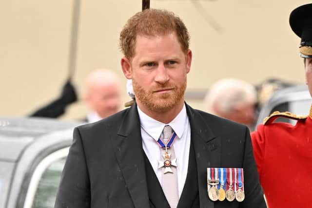 Prince Harry at the coronation of King Charles III