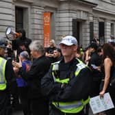 Sajid Javid calls anti-vax protesters ‘idiots’ following protests which saw children injured (Photo by Chris J Ratcliffe/Getty Images)