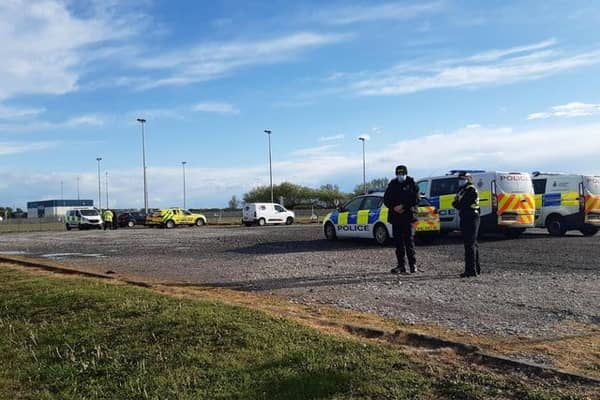 Police attended the playing field where the young boy was struck by lightning (JPIMedia)