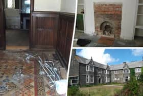 These pictures show the 'war zone' that greeted a family arriving for the first time at their historic Â£1.5m manor home - after the seller 'gutted' it before completion