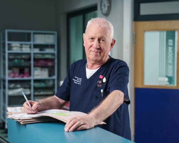 Derek Thompson as Charlie Fairhead on BBC’s Casualty.