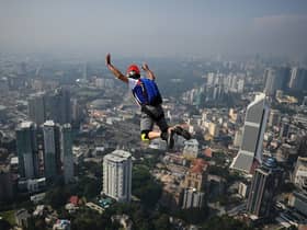 Mark Andrews had taken part in a base jumping event in Kuala Lumpur, Malaysia (Photo credit should read MANAN VATSYAYANA/AFP via Getty Images)