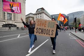 NEU members are set to go on strike for two days this week over an ongoing dispute over pay with the government.  (Photo by Hesther Ng/SOPA Images/LightRocket via Getty Images)