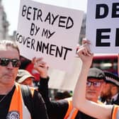 Dale Vince joins Just Stop Oil activists during a protest by the environmental campaigners in central London. Picture Date: Thursday June 8, 2023. Credit: Aaron Chown/PA Wire