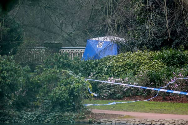 A police tent in West Park in Wolverhampton following a stabbing.