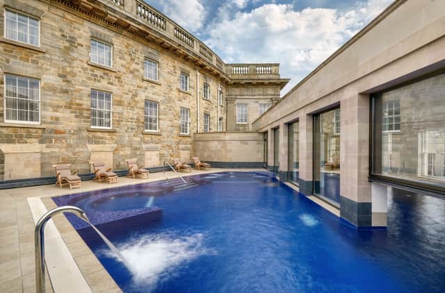 The indoor to outside roof top pool at the Ensana Buxton Crescent Hotel in the Peak District. Photo by Ensana Buxton Crescent Hotel.