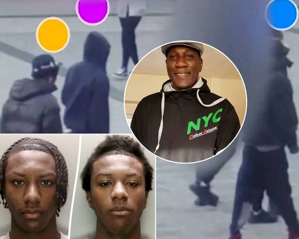 Nero and Nevardo McLean (left) have been jailed for the murder of Junior Osborne, 50 (inset), after being caught on CCTV.
