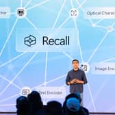 Microsoft Corporate Vice President, Windows and Devices Pavan Davuluri speaks about Recall. Photo by JASON REDMOND/AFP via Getty Images