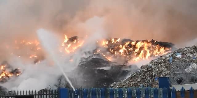 Fire rages at a Huyton industrial estate as 10 fire engines tackle blaze.