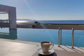 The infinity pool outside my room at Mayia Exclusive Resort and Spa.