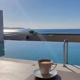 The infinity pool outside my room at Mayia Exclusive Resort and Spa.
