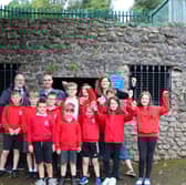 Pupils from Ffynnon Taf Primary School celebrate their new heating system (Photo: Kensa/Supplied)