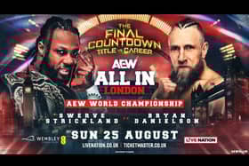 Challenger Bryan Danielson (right) is putting his career on the line at Wembley Stadium this weekend, for the chance to walk out the new AEW World Champion - but will Swerve Strickland prevent a happy ending at AEW All In 2024?
