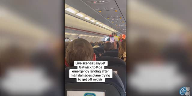 Man taken off plane after ‘trying to storm cockpit at 30,000ft’.