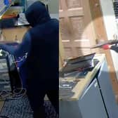 Chilling moment thug fires shotgun inside computer shop