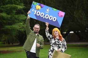 Dan and Kayleigh Cater have won £100,000 on the National Lottery app.