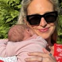 Alice Gregory with her newborn baby.