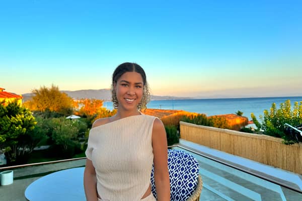 Jordan Bernard enjoying golden hour from the hotel’s rooftop bar.