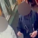 Video grab of the couple outside the restaurant La Dolce Vita in East Kilbride.