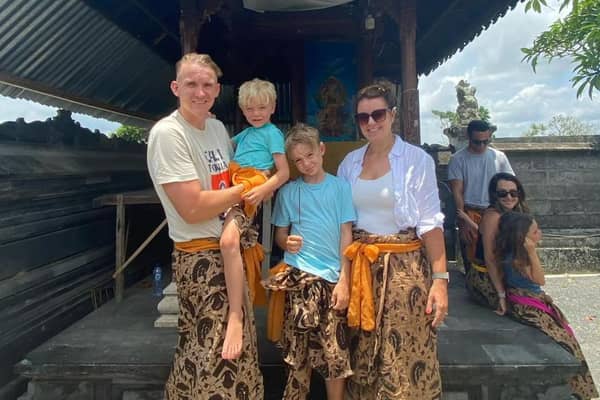 Emma Niblett with husband Dan and their two sons Noah, 8, and Isaac, 5.