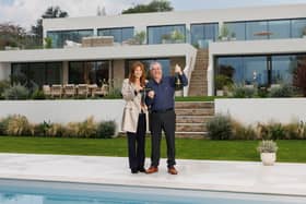 Tom and Carol Steenson - Omaze Million Pound House Draw winners at their new £2m home in Devon. 