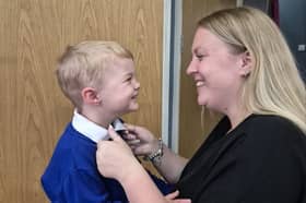 Max Miozga and his mother Sophie Page.